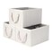 StorageWorks Fabric Storage Bins with Rope Handles, Beige, Small, 3-Pack