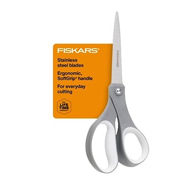 Fiskars 8" SoftGrip Everyday All Purpose Scissors, OfficeCrafts, Grey