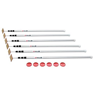 ZIPWALL SLP6 12 Ft Dust Barrier Poles for Remodeling ,6-Pack, Silver