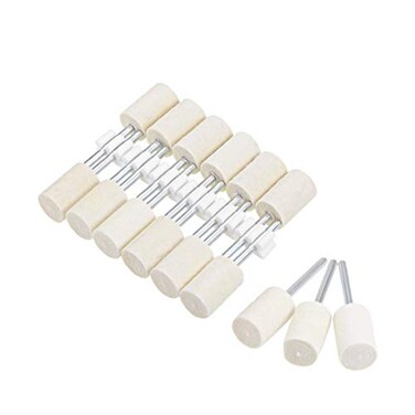 uxcell 12mm Wool Felt Mounted Points Cylinder Polishing Bits Burrs Buffing Wheels 15 Pcs