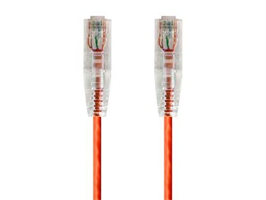 Monoprice Cat6 5ft Orange Component Level Patch Cable UTP 28AWG 550MHz Pure Bare Copper Snagless RJ45 SlimRun Series Ethernet Cable