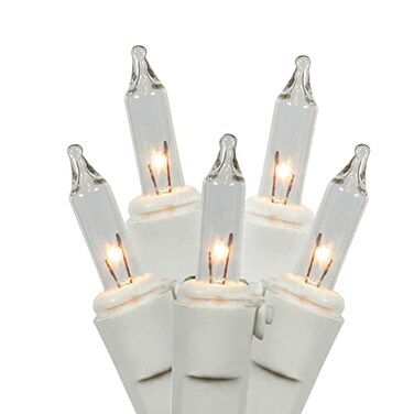 Vickerman W5W0501 50 Light Mini Light Set Clear Lights on White Wire