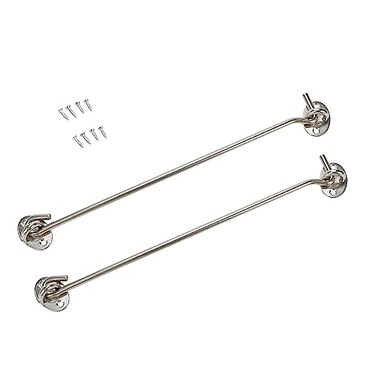 Rannb Barn Door Lock Gate Latch 12" Stainless Steel Hook and Eye Latch Lock-2pcs