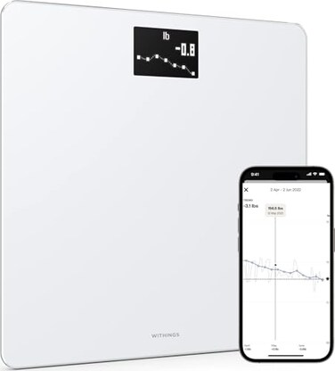 Withings Body - Digital Wi-Fi Smart Scale with Automatic Smartphone App Sync, BMI, Multi-User Friendly, with Pregnancy TrackerBaby Mode