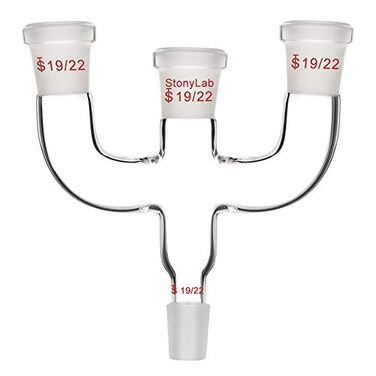 stonylab 4 Way Claisen Distillation Adapter with 19/22 Joints Connecting Adapter Lab Supply