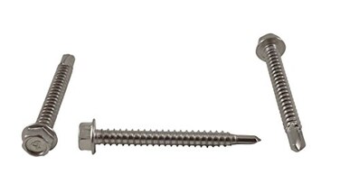 Chenango Supply12 x 2 Stainless Hex Washer Head Tek Screws
