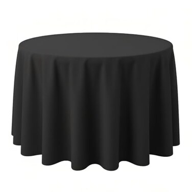 Surmente 90 Inch Black Tablecloths for Round Tables