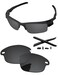 PapaViva Replacement LensesRubber Kits for Oakley Fast Jacket OO9097 71mm Sunglass Solid Black Polarized