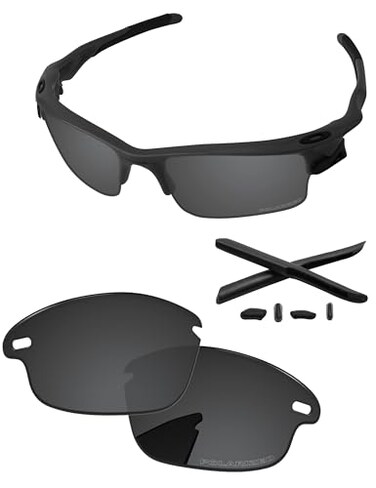 PapaViva Replacement LensesRubber Kits for Oakley Fast Jacket OO9097 71mm Sunglass Solid Black Polarized
