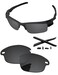 PapaViva Replacement LensesRubber Kits for Oakley Fast Jacket OO9097 71mm Sunglass Solid Black Polarized