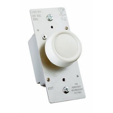 Legrand 600W Rotary Lighted Dimmer Light Switch Single Pole White 1-Pack