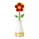 Vigar Flower Power Dish Brush with Handle and Stand - White, Red