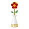 Vigar Flower Power Dish Brush with Handle and Stand - White, Red