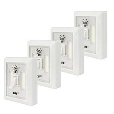 LITEZALL COB LED WIRELESS MINI LIGHT SWITCH 4 PACK
