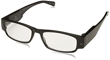 Foster Grant Lloyd Lightspecs Lighted Reading Glasses, Black/Transparent, 59 mm, 1.5x