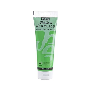 PEBEO Studio Acrylics High Viscosity, Fine Acrylic, 250 ml - Cadmium Green Hue ,169-043