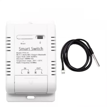 MHCOZY WiFi Temperature Controller Sensor Module, Tuya app Wireless Remote 16A Smart Switch with Energy Consumption Monitoring,Compatible with Alexa Google
