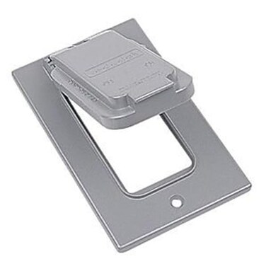 ThomasBetts DCCGV 1-Gang Silver GFCI Device Cover with Gaskets and Screws, Device Mount