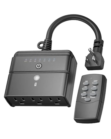 BN-LINK Outdoor Timer for Lights, 100FT Remote Control