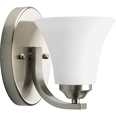Progress Lighting Adorn 1-Light Bath Vanity Light, Brushed Nickel