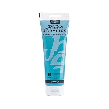 Pebeo Studio Acrylics High Viscosity, Fine Acrylic, 250 ml - Turquoise Blue