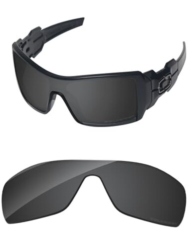 PapaViva Replacement Lenses for Oakley Oil Rig Sunglass Solid Black Polarized