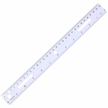 Business Source 12" Plastic Ruler, Imperial and Metric Measurements, Fits in 3-Ring Binders, White