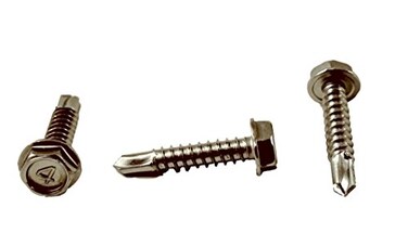 Chenango Supply10 x 1 Stainless Hex Washer Head Tek Screws