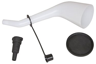 Lisle 18232 Offset Funnel with CapLid Black