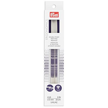 Prym Pyrm Ergonomics 8-Inch Double-Point Knitting Needle, Size 4 ,5-Pack