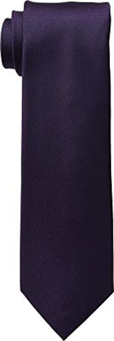 Calvin Klein Men's Silver Spun Solid Tie, Plum, Regular