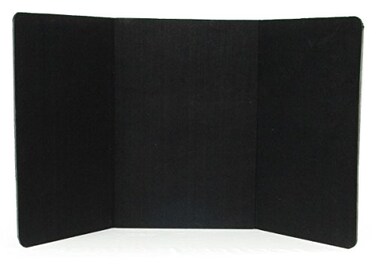 Displays2go 3-Panel Tabletop Display Board, 72 x 36, Black