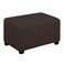 Easy-Going Stretch Small Rectangle Ottoman Cover Chocolate