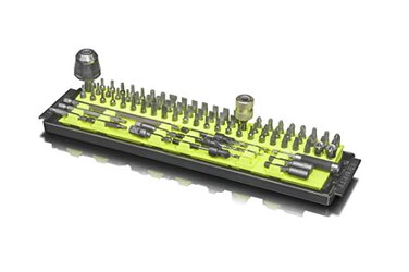 Ernst Manufacturing ERNST Bit Boss - Premium 1/4 inch Hex Tool Bit Organization Solution for Toolbox, Fits 90 Long and Short Bits ,Hi-Viz