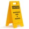 SmartSign 25 x 12 inchCaution - Maintenance Work In Progress Two-Sided Folding Floor Sign, Digitally Printed Polypropylene Plastic, Black and Yellow