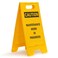 SmartSign 25 x 12 inchCaution - Maintenance Work In Progress Two-Sided Folding Floor Sign, Digitally Printed Polypropylene Plastic, Black and Yellow