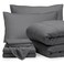 Bare Home Bed-in-A-Bag 7 Piece Set ,Full, Grey/Grey