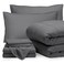 Bare Home Bed-in-A-Bag 7 Piece Set ,Full, Grey/Grey