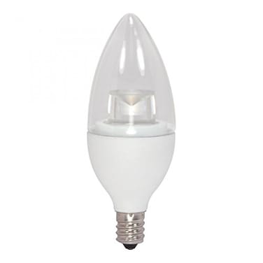 SATCO S8951 4.5 Watt LED Light Bulb, B11 Candle Shape, 2700K Warm White, 300 Lumen, E12 Candelabra Base, 120 Volt, Dimmable ,6 LED Light Bulbs