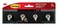 Command 3M HOM18SES Decorative Key Rail, 8w x 1 1/2d x 2 1/8h, Black/Silver, 4 Hooks/Pack
