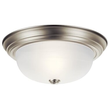 Kichler 13.25" 2-Light Flush Mount Light, Brushed Nickel