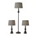 Adesso 3-Piece Lamp Set, BronzeDark Herringbone, Table and Floor