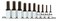 Proto Stanley J5441-MA 1/2" Drive Metric Hex Bit Set, 10PC