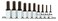 Proto Stanley J5441-MA 1/2" Drive Metric Hex Bit Set, 10PC