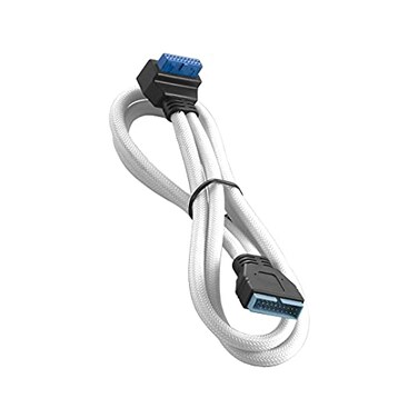 CableMod ModMesh Sleeved Right Angle Internal USB 3.0 Cable ,White, 50cm