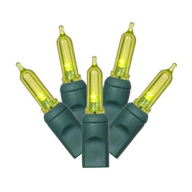 Vickerman X6G7533 Light Set Features 50 LED Lights on Green Wire with 6" Bulb Spacing, 25', Lime