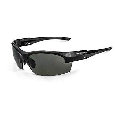 Crossfire 4061 Premium Safety Glasses, Black Frame, Smoke Lens