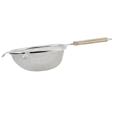 Winco Strainer, 6.25-Inch Diameter, Medium Double Mesh, Tin, Tan