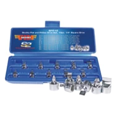 VIM Tools Durston Manufacturing Co SFP10 1/4 Square Drive Stubby Flat and Phillips Drive Set - 10 Piece