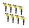 ACCEL 140033-8 SuperCoil Ignition Coil - Yellow - 8-Pack